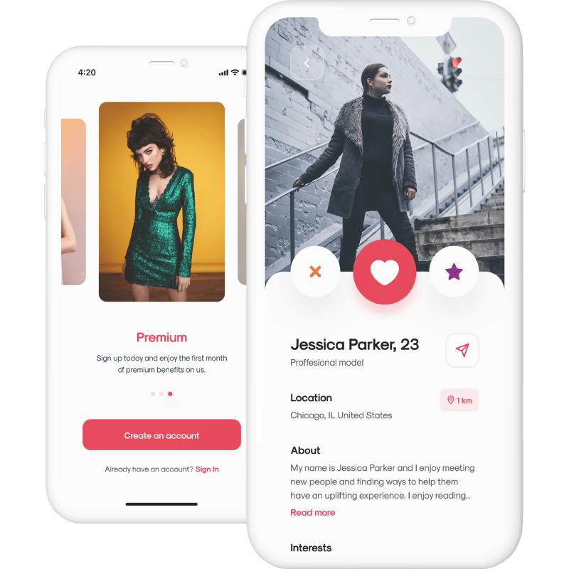 Tinder Clone App Swipe Screen Design